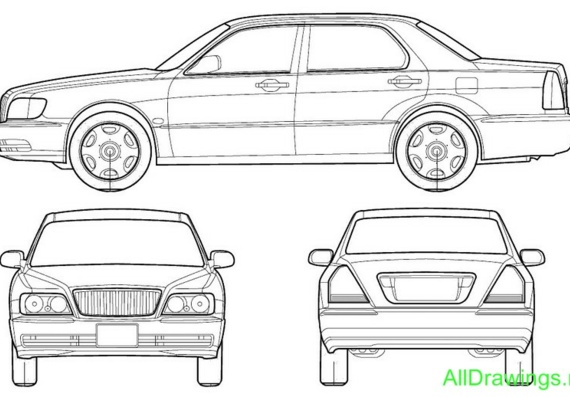Hyundai Centennial (2005) (Хендай Центениал (2005)) - чертежи (рисунки) автомобиля